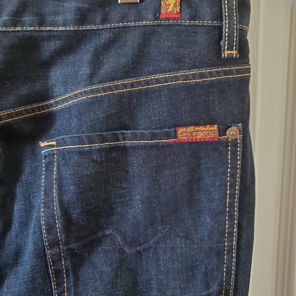 7 For All Mankind Rhigby Dark Wash Cotton Denim Jeans Men's Size 34 x 29 - Picture 6 of 7